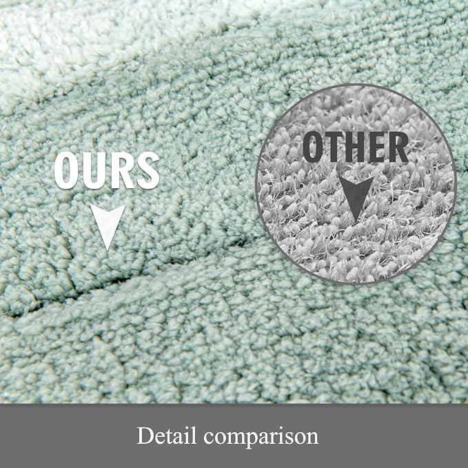 2 Piece Ombre Bath Mat Set for Bathroom, Non Slip Ultra Soft and Thick Water Absorbent Bath Carpet, Machine Washable & Quick Dry Bathroom Rug, for Bedroom Door Living Room Green