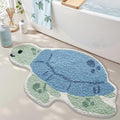 LUMI Cute Animal Bathroom Rugs, Plush Absorbent Bath Mats for Bathroom, Non-Slip Backing Washable Bath Mat, Ideal for Shower Sink Bathtub Room Decor, 24"x40", Blue Sea Turtle