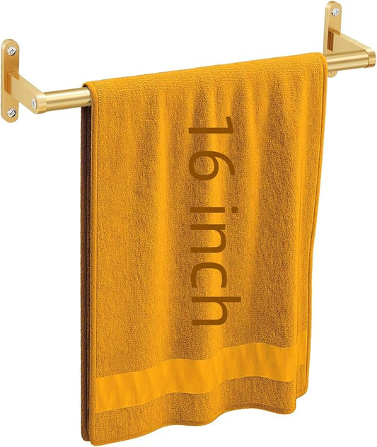 KLJKPA Gold Towel Bar, 16 Inch Towel Rack for Bathroom Wall Mounted | Heavy Duty Single Towel Rod, Space-Saving Hand Towel Holder, Stainless Steel