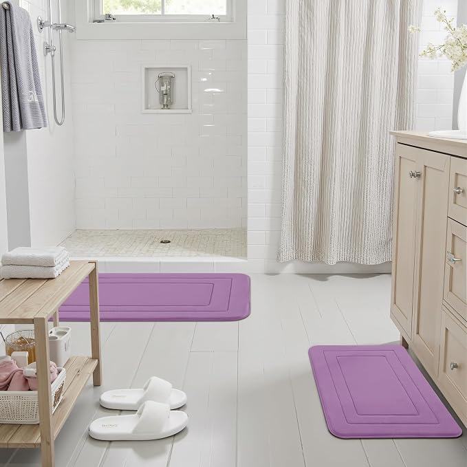 Cupic Cupid Memory Foam Bath Mat 24"×36", Non Slip Bathroom Rugs, Purple | Soft Touch, Cushioned Comfort, Non Slip Bathroom Mat, Super Absorbent & Quick Dry, Machine Washable for Shower, Tub & Vanity