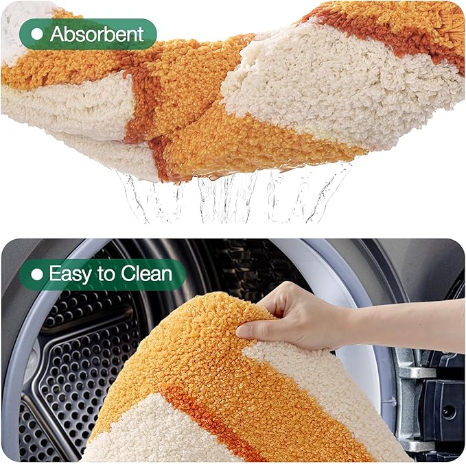 LUMI Cute Animal Bathroom Rugs, Plush Absorbent Bath Mats for Bathroom, Non-Slip Backing Washable Bath Mat, Ideal for Shower Sink Bathtub Room Decor, 24"x41", Clownfish
