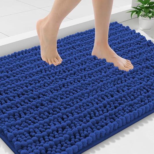 Smiry Bathroom Rugs 36X24, Extra Soft Rubber Backing Chenille Bath Mats | Royal Blue Machine Washable Non Slip Quick Dry Bath Mats for Bathroom Floor, Tub, Shower, Home Decor Accessories