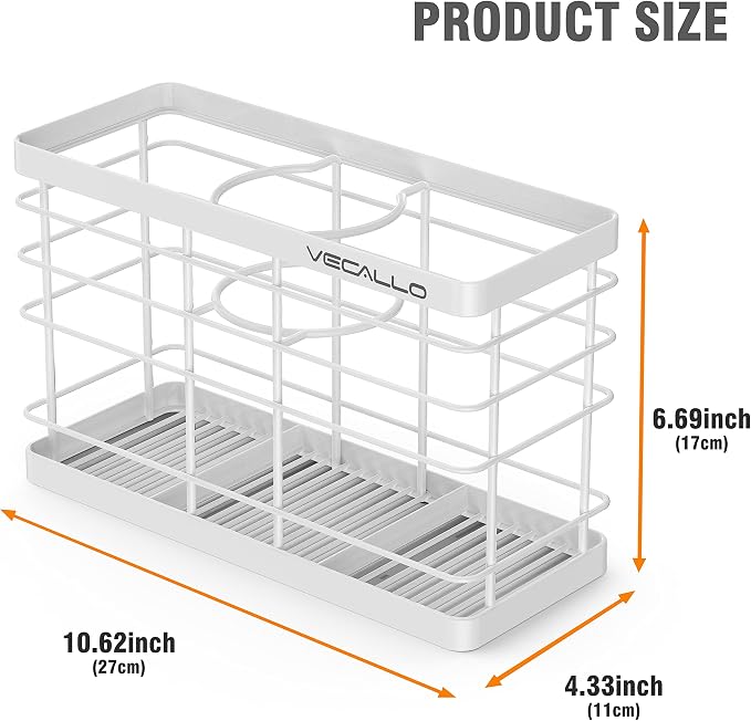 Hair Tool Organizer, Curling iron stands, Bathroom Organizer Basket Hair Supplies Organizer Storage Hair Dryer Holder- Wall Mount No Drilling | Curling iron holder Cabinet Door Bathroom Organizer for Hair Dryer, Curling Wands, Hair Straighteners White