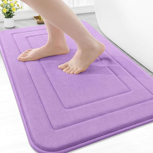 Arotive Memory Foam Bathroom Rug Mat 30x20, Ultra Soft and Absorbent Bath Mat, Machine Wash Dry, Comfortable Bath Rug Carpet for Bathroom Floor, Tub and Shower, Lavender