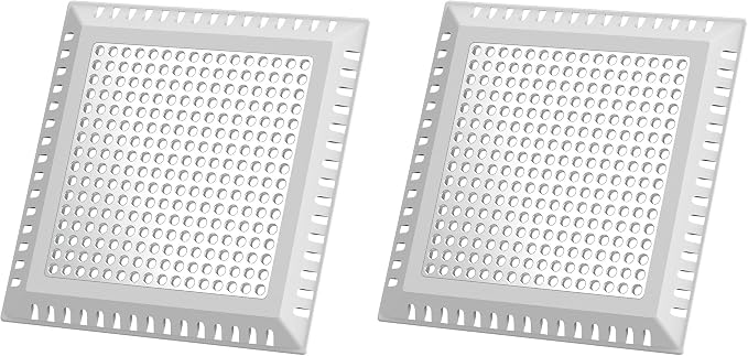Shower Drain Hair Catcher/Drain Strainer/Shower Drain Cover for Bathroom Floor Drain, Stainless Steel and Silicone (Patented Product) (Pack of 2)