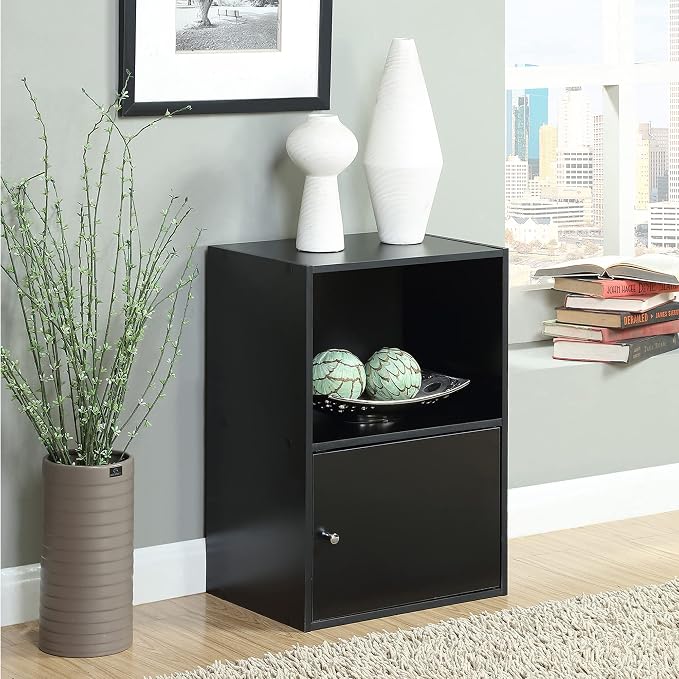 Convenience Concepts 151186 1-Door X-Tra Storage Cabinet, Black