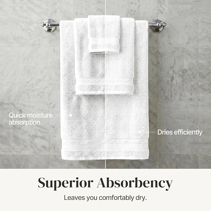 Modern Threads 4-Pack SpunLoft Bath Towel 30x54 - White