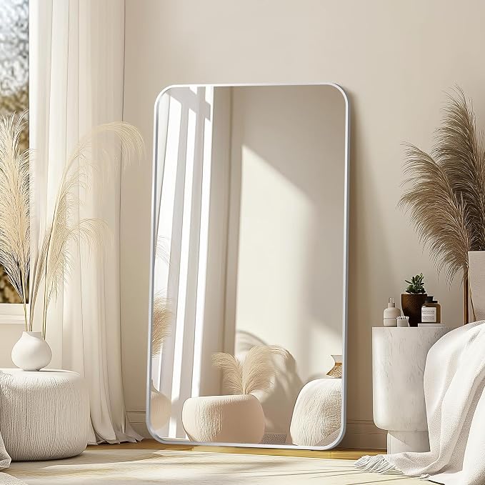 Delma Bathroom Vanity Mirror, Silver Framed Mirror for Over Sink, 50x30 | HD glass, distortion-free for makeup and grooming, Sturdy frame, all mounting hardware, hangs horizontal or vertical
