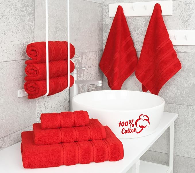 American Soft Linen 100% Cotton Luxury Turkish Towels, 6 Piece Towel Set | Soft Absorbent Quick Dry OEKO Tex Standard 100 Certificated Durable Machine Washable Premium Hotel Quality
