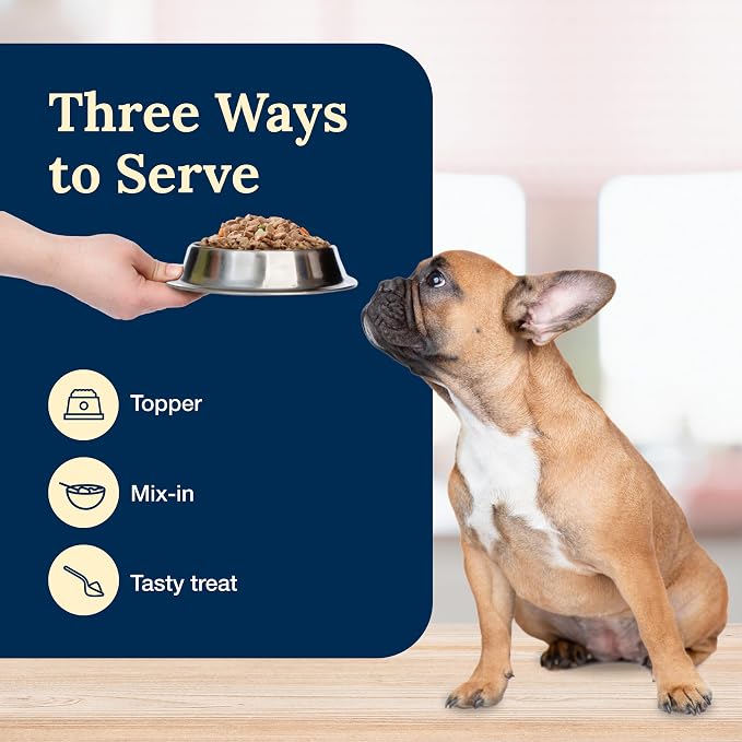 Blue Buffalo Delectables Beef Grain-Free Dog Food Topper, 3 oz, 24 ct | Grain-Free, Real Beef Cuts in Gravy, Single-Serve Pouches, No Chicken By-Product, Corn, Wheat, or Soy