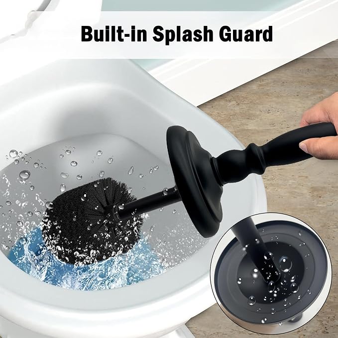 Metal Toilet Bowl Brush with Holder Premium Bathroom Cleaning Set Rustproof Hygienic Durable Elegant Finish