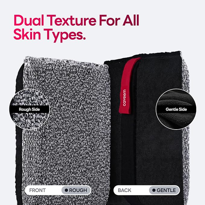 Exfoliating Body Scrubber, Large Bath and Body Scrub Buffer, Dual Texture Body Exfoliator for Remove Dead Skin, Soft and Rough Lightweight Square Sponge for Shower (2 Pack)