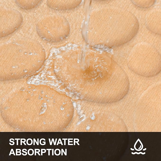 Stone Bath Mats, Non-Slip Memory Foam Bathroom Rug, 20x32 Khaki | TPR Rubber Backing,Ultra Soft,Highly Absorbent,Machine Washable,Quick Dry for Tub and Shower, Home Decor Accessories
