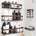 YASONIC Shower Caddy Adhesive, 100% Rustproof Shower Organizer with Soap and Toothbrush Holder, Large Capacity Shower Shelves for Inside Shower, No Drill Shower Storage for Home (5 Pack Bronze)