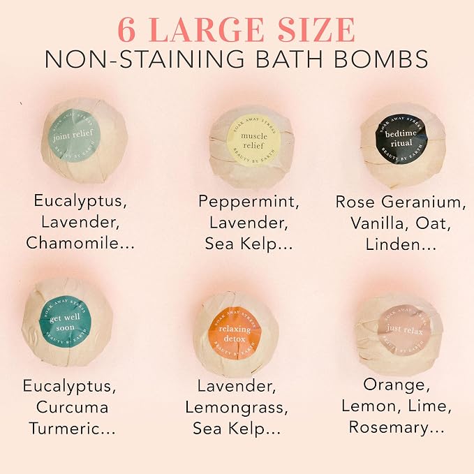 Bath Bombs Gift Set - USA Made with Organic & Natural Ingredients | Relaxing Spa Gifts for Women & Men