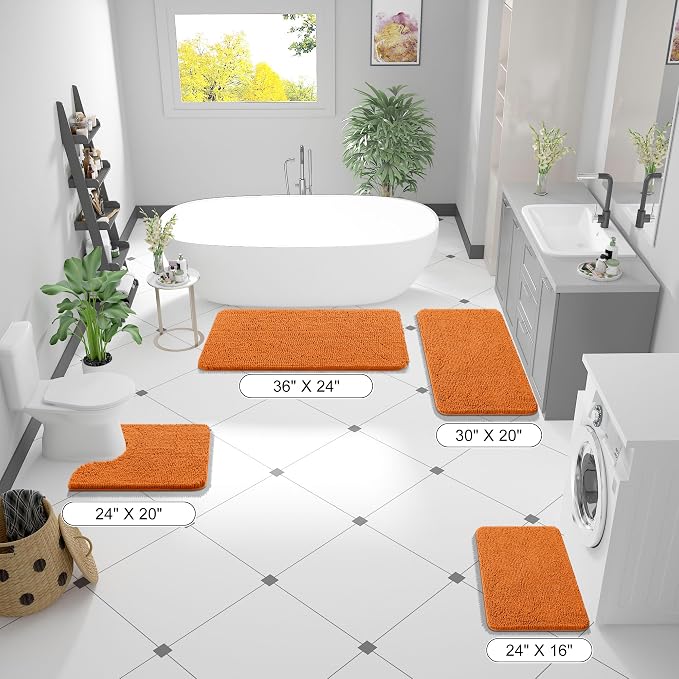 OLANLY Small Bathroom Rugs 24x16, Extra Soft Absorbent Chenille Bath Rugs, Rubber Backing Quick Dry, Machine Washable Bath Mats for Bathroom Floor, Tub and Shower, Home Decor Accessories, Clay | Clay, Quick-Drying Rubber Backing, Machine Washable Bath ...