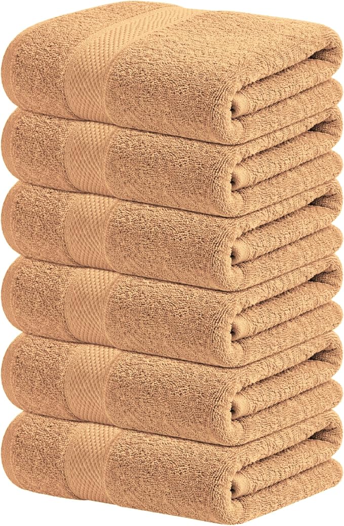 Infinitee Xclusives 100% Cotton Hand Towels for Bathroom - Set of 6 | Ultra Soft, Absorbent & Quick-Drying |16x28 inches| Luxury Hand Towel Set |600 GSM| Gym, Shower, Spa & Hotel Use