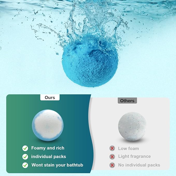 Bath Bombs Birthday Gifts for Women & Men, 12 Pack Spa Relaxing Self Care | Handmade Natural Organic Bath Bomb with Shea Butter, Halloween Boo Basket Stuffers, Christmas Stocking Stuffers Gifts Set