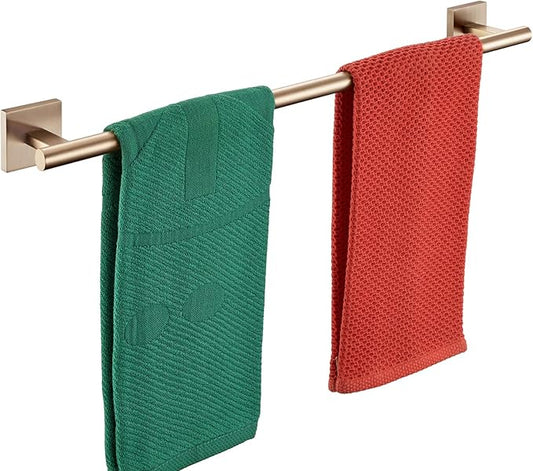 KOKOSIRI Bathroom Towel Bar Bath Towel Holders for Toilet Kitchen Cabinet Wall Mount 24 Inch Champagne Bronze Stainless Steel B4005CPG-L24