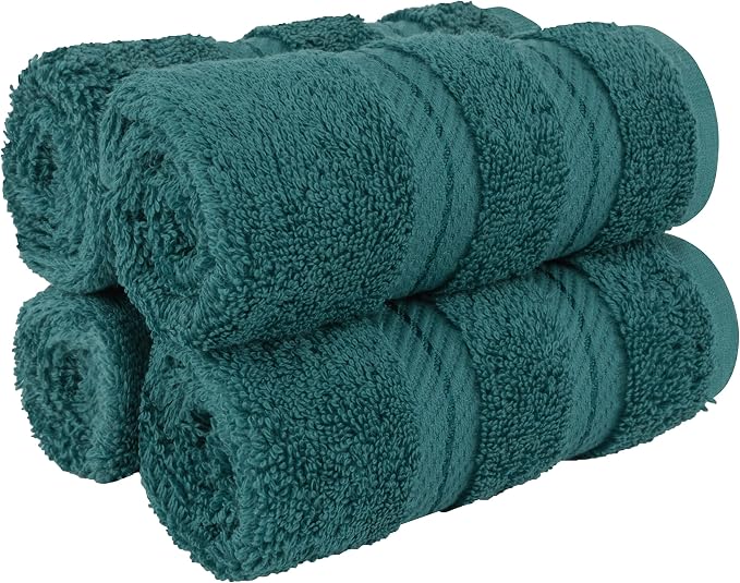 American Soft Linen 100% Cotton Luxury Turkish Towels, 4 PC Washcloth Set | Soft Absorbent Quick Dry OEKO Tex Standard 100 Certificated Durable Machine Washable Premium Hotel Quality