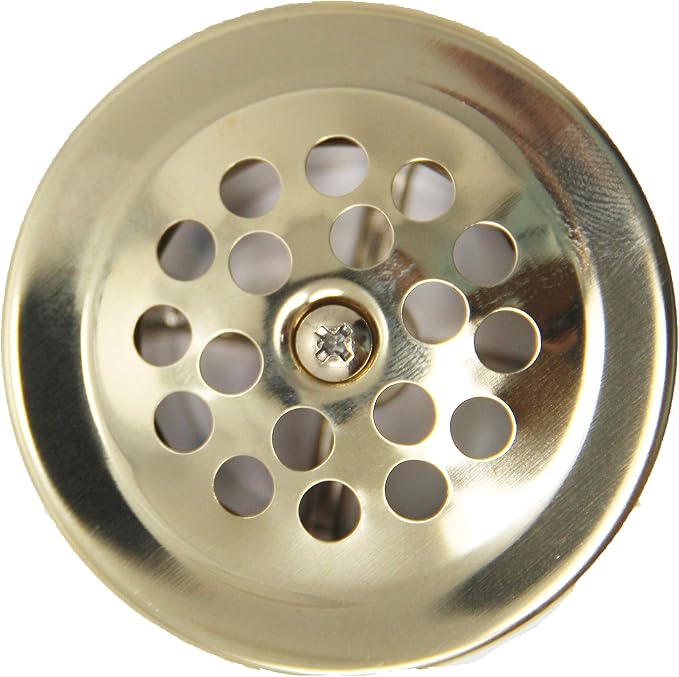 PF WaterWorks Bathtub/Bath Tub Drain Shoe Grid/Strainer Cover with Matching Screw;Polished Brass; PF0915-PB