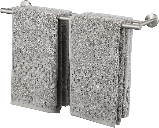 KES Double Towel Bar 23.6 Inch Bathroom Kitchen Towel Holder Dual Towel Rod Rustproof Wall Mount SUS304 Stainless Steel Brushed Finish, A2001S60-2