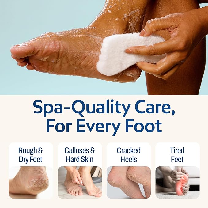 HartFelt Foot Exfoliating Sponge | Chemical-Free Foot Scrubbers for Smooth & Soft Feet | Gentle Sponge Pad for Callus Removal, Dead Skin & Cleansing | Made in USA - 30 Count