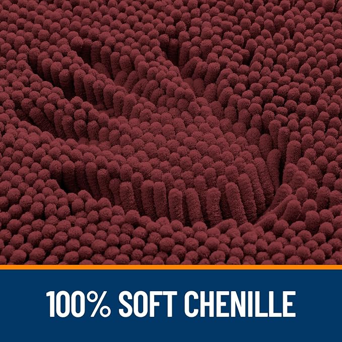 OLANLY Bathroom Rugs 30x20, Extra Soft Absorbent Chenille Bath Rugs | Andorra Red-Brown, Quick-Drying Rubber Backing, Washable Bath Mat for Bathroom Floor, Tub and Shower, Home Decor Accessories