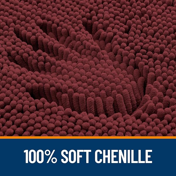 OLANLY Large Bathroom Rugs 40x32, Extra Soft Absorbent Chenille Bath Rugs | Andorra Red-Brown, Quick-Drying Rubber Backing, Washable Bath Mat for Bathroom Floor, Tub and Shower, Home Decor Accessories