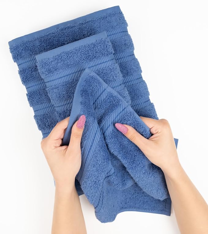 American Soft Linen 100% Cotton Luxury Turkish Towels, 6 Piece Towel Set | Soft Absorbent Quick Dry OEKO Tex Standard 100 Certificated Durable Machine Washable Premium Hotel Quality