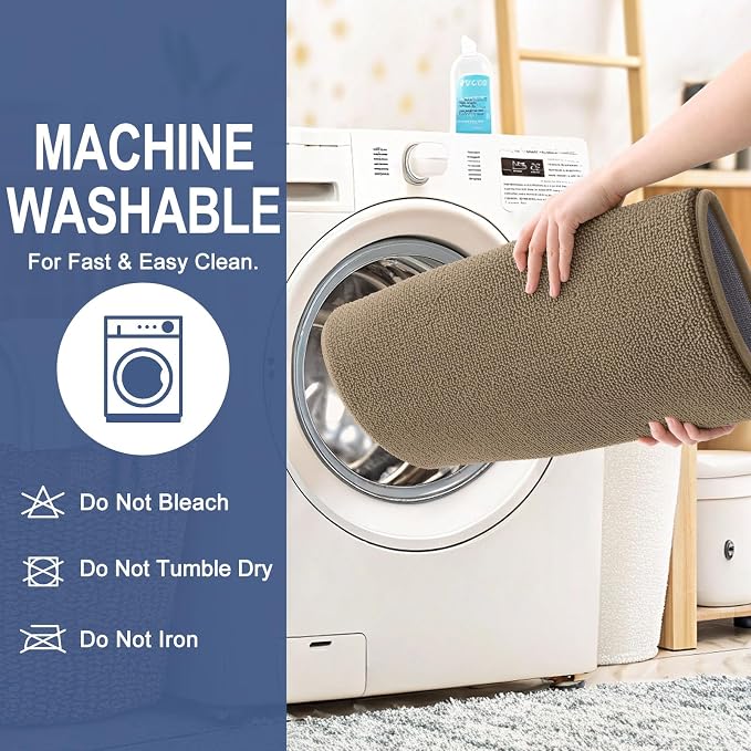 OLANLY Thick Memory Foam Bathroom Rugs 30x20, Soft Absorbent Bath Mat, Tan | Quick Dry Bath Rugs, Non-Slip Carpet, Machine Washable Mats for Bathroom Floor, Tub and Shower, Home Decor Accessories