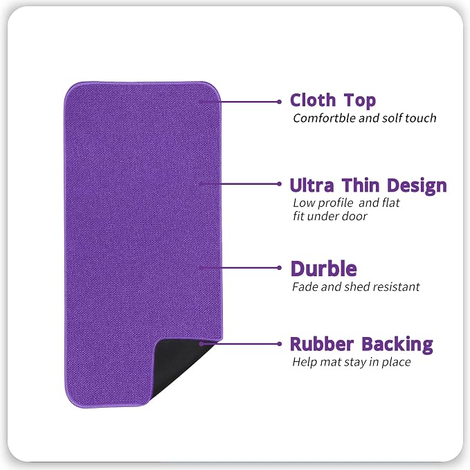 Bosap Bath Mat,Ultra Thin Bathroom Runner Rugs,Large Bath Mats for Bathroom,Quick Dry,Non-Slip,Machine Washable,Low Pile,Bath Rug,Shower Outside,Sink,Home Decor Accessories.Purple,2'x6'(24x72inch)