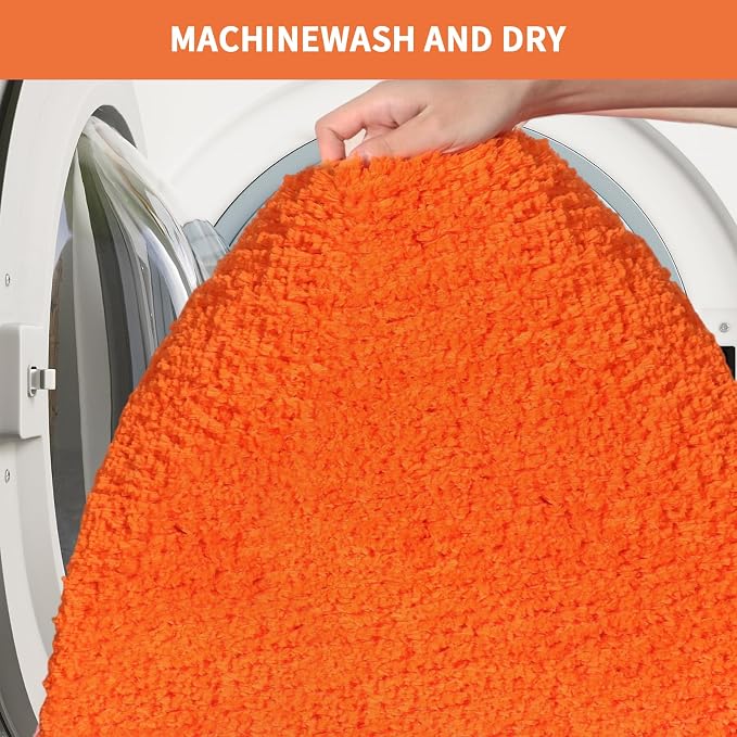 Bathroom Rugs Sets 3 Piece with Toilet Seat Cover 17.5"x 15" | Machine Washable Bath Rug Set with Tpr Non Slip Rubber Backing Solid Bath Mat Set for Luxury Bathroom Decoration