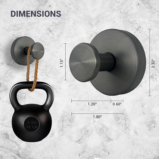 Suction Cup Hooks for Shower - 4 Pack, Gray - Stainless Steel, Strong Suction, No Drill, Removable Hanger, Tile Bathroom Kitchen Wall, Glass Door, Mirror Hook Hanging Robe, Towel Holder