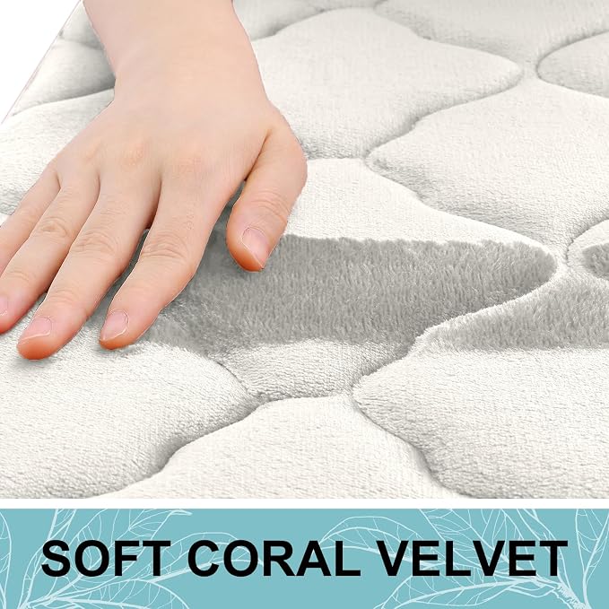 OLANLY Memory Foam Bath Mat Rug 36x24, Ultra Soft Bathroom Rugs, Cream | Thick Absorbent Carpet, Non-Slip Backing, Machine Washable, for Bathroom Floor, Tub, Shower and Home Decor Accessories