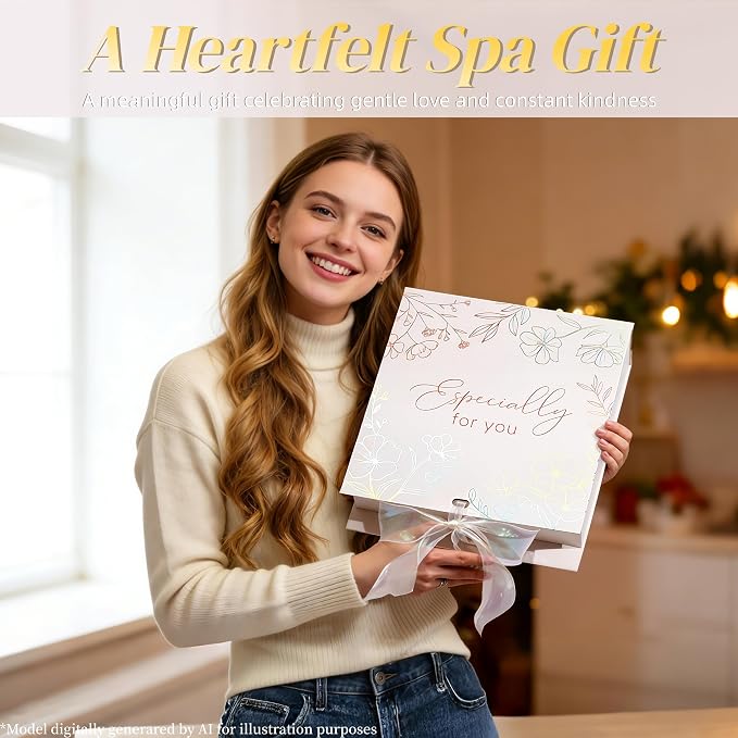 Spa Gifts Baskets for Women Bath Set Birthday Gifts for Women Self Care Kit | Freesia & Jasmine Spa Gifts Home Bath Relax Care Package, Christmas Thank You Gifts for Women Mom Her Friend Sister Teacher