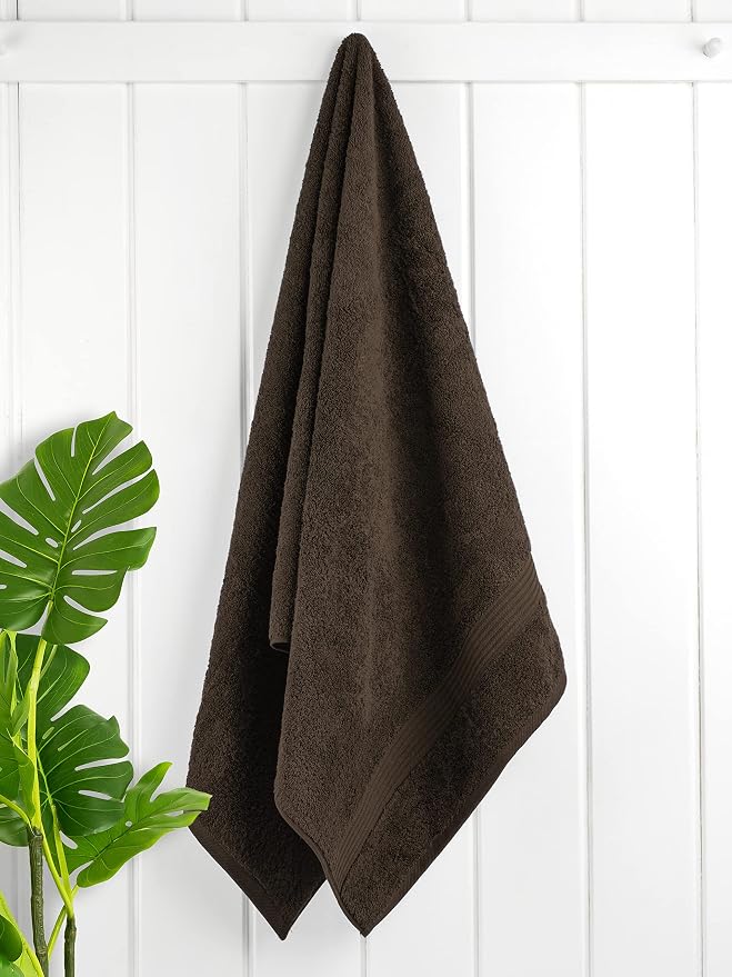 Cotton Paradise 100% Cotton Turkish Towel Set, Soft Absorbent Quick Dry, 4 Piece Bath Towel Set, Chocolate Brown