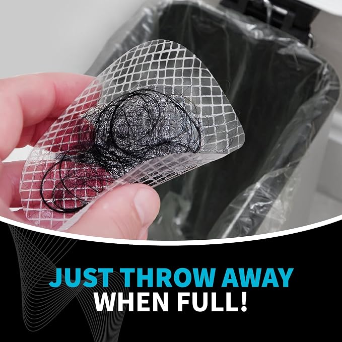 TubShroom Toss 26pk Disposable Drain Covers - Hair Catcher Mesh Sticker Strainers for Shower Bathtub and Bathroom Sink Drains to Prevent Clogged Drains, Half Year Supply