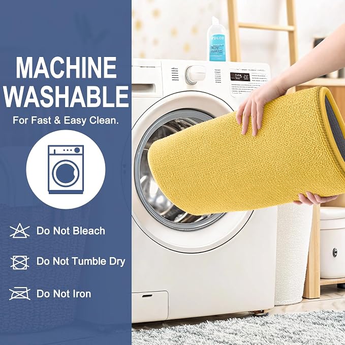 OLANLY Thick Memory Foam Bathroom Rugs 36x24, Absorbent Bath Mat, Yellow | Soft Quick Dry Bath Rugs, Non-Slip, Machine Washable Carpet for Bathroom Floor, Tub and Shower, Home Decor Accessories