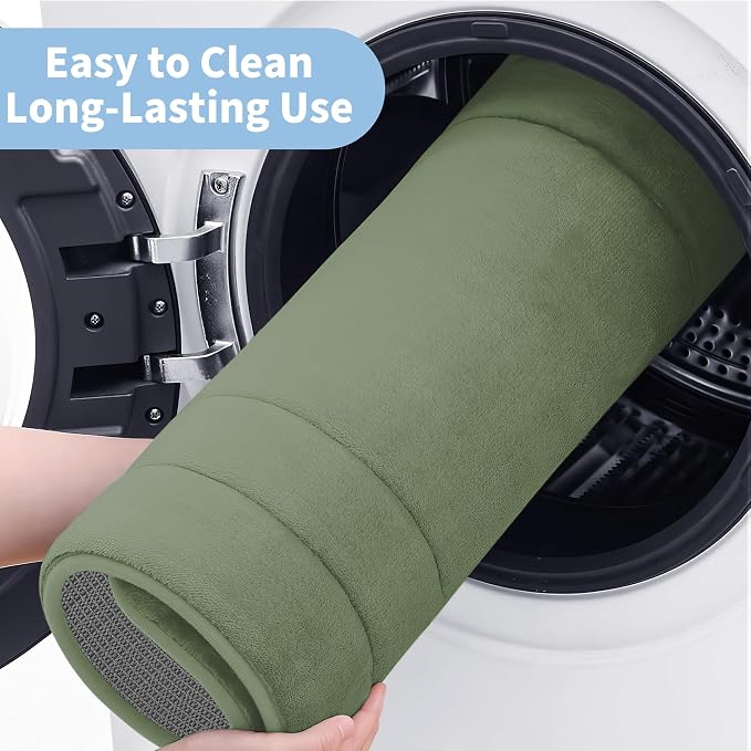 Cupic Cupid Memory Foam Bath Mat 24"×20", U-Shaped Bathroom Rugs，Sage Green | Soft Touch, Cushioned Comfort, Non Slip Bathroom Mat, Super Absorbent & Quick Dry, Machine Washable for Shower, Tub & Vanity