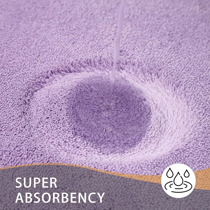 MINIDEAR Bathroom Rugs 32x20 Purple - Thick Memory Foam Bath Mat, Ultra Soft & Plush Fluffy, Non-Slip, Quick Dry, Absorbent Washable Floor Microfiber Mat for Tub, Home Decor Accessories