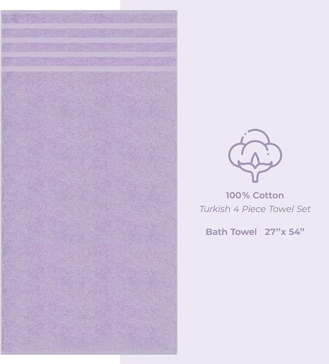 American Soft Linen 100% Cotton Luxury Turkish Towels, 4 PC Bath Towel Set | Soft Absorbent Quick Dry OEKO Tex Standard 100 Certificated Durable Machine Washable Premium Hotel Quality