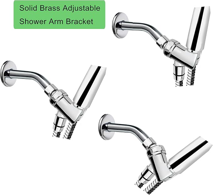 Brass Soild On Wall Mount Handheld Shower Head Holder Bracket, Chrome