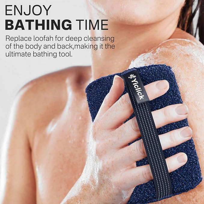 Exfoliating Body Scrubber & Shower Exfoliator – Mens Body Scrubber & Womens Sponge, Exfoliating Washcloth with Handle, Dead Skin Remover Loofah for Men (2 Pack)