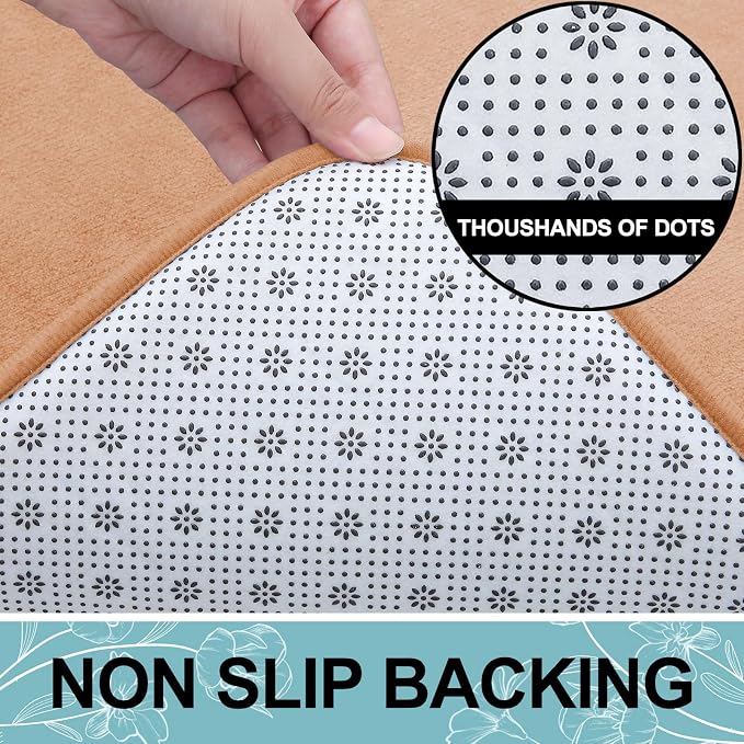 Smiry Memory Foam Bath Mat 36x24, Extra Soft and Absorbent Bathroom Rugs | Peach, Quick Dry Machine Washable Non-Slip Bath Mat for Bathroom Floor, Shower and Tub