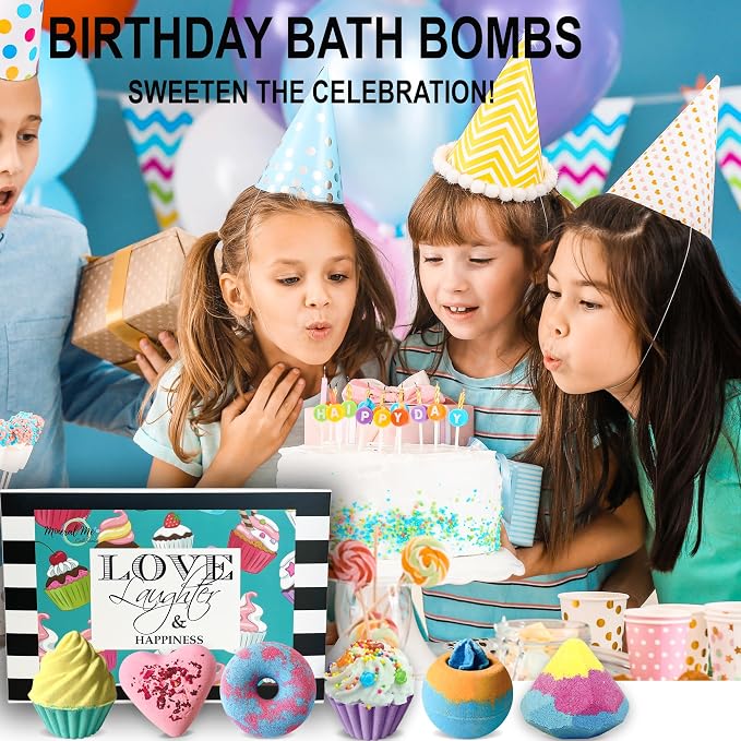 Bath Bombs for Girls – 6 Organic Bath Bombs Gift Set w/Natural Ingredients | Bath Bombs Aromatherapy Bubble Bath for Kids, Teens, Women, Skin Moisturizing Bathbombs for Girls Ages 8-12, Lush Spa Kit