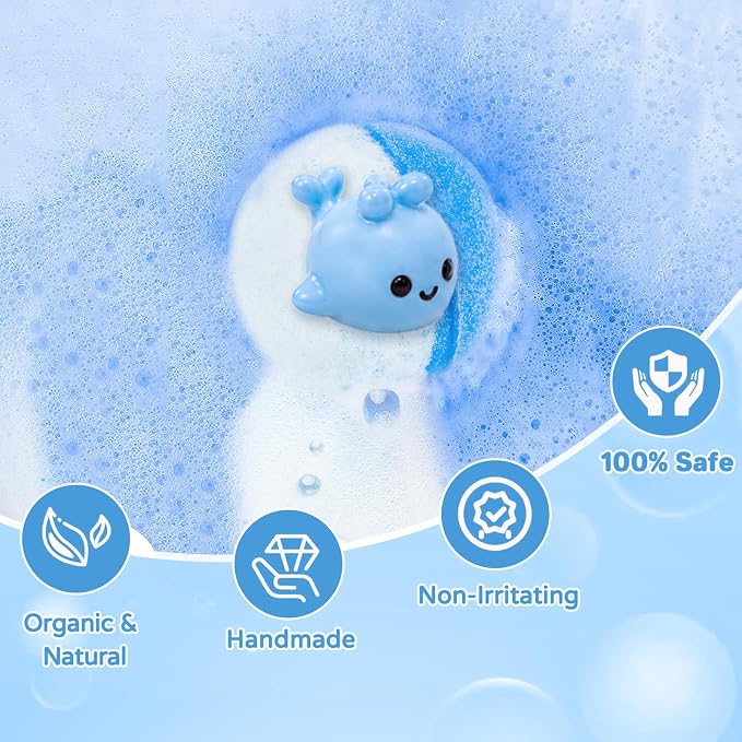 Bath Bombs for Kids with Surprise Inside, 24 Pack Kids Bath Bombs with Toys Inside Gift Set, Kid Bubble Bath Fizzy for Girls Boys with Bath Toys