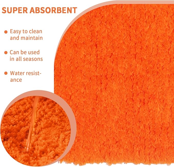 Bathroom Rugs Sets 3 Piece with Toilet Seat Cover 17.5"x 15" | Machine Washable Bath Rug Set with Tpr Non Slip Rubber Backing Solid Bath Mat Set for Luxury Bathroom Decoration