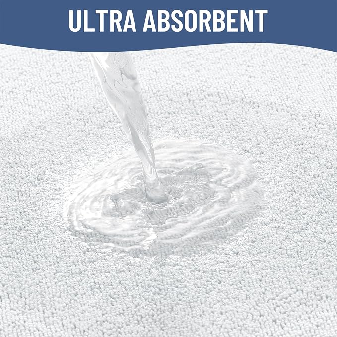 Smiry Memory Foam Bath Mat 59x20, Extra Soft Absorbent Bathroom Rugs | White Quick Dry, Machine Washable Bath Mats for Bathroom, Shower, Tub and Home Decor Accessories