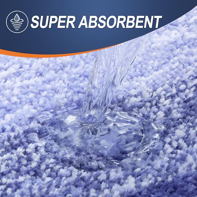OLANLY Bathroom Rugs Mat 36x24, Extra Soft Absorbent Microfiber Bath Rugs | Blue-Violet, Non-Slip Quick-Drying Rubber Backing, Washable Plush Bath Mat for Floor, Tub and Shower, Home Decor Accessories